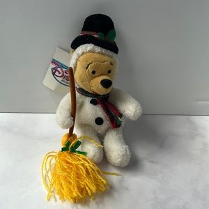 Disney Store Winnie The Pooh Beanie Plush Toys Snowman Pooh with original tags